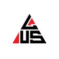 LUS triangle letter logo design with triangle shape. LUS triangle logo design monogram. LUS triangle vector logo template with red