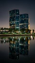 Lusail,Qatar- 01 January 2019 : Beautiful lusail tower during the night