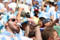 Argentinians fans in the match between Argentina National Team vs. Saudi Arabia National Team Royalty Free Stock Photo