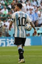 Leo Messi in action during the match between Argentina National Team vs. Saudi Arabia National Team Royalty Free Stock Photo