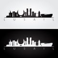 Lusail skyline and landmarks silhouette