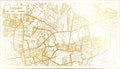 Lusaka Zambia City Map in Retro Style in Golden Color. Outline Map