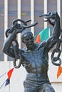 The Zambian Freedom statue in front of the government offices in downtown Lusaka, Zambia