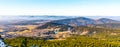 Lusatian Mountains, Czech: Luzicke hory, panoramic view of hilly landscape from Jested Mountain on sunny freezy day Royalty Free Stock Photo