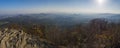 Panoramic view from Klic or Kleis one of the most attractive view-points of the Lusatian Mountains with autumn colored Royalty Free Stock Photo
