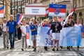 Lusatian Sorbs parading at the Sokol festival in the streets of Royalty Free Stock Photo