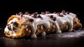 Luscious Cannoli: A Closeup Shot Of Chocolate And Espresso Filled Bread Roll