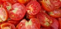 Luscious close-up of ripe, succulent tomatoes, radiating freshness and natural goodness