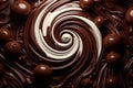 Luscious Decadent dark chocolate swirl. Generate Ai