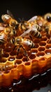 Luscious frame holds sweet, sticky honeycomb artistry, a testament to diligent bees