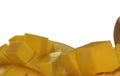 Fresh cut mango white background