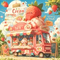 Luscious Ice Cream Van: A Summer Treat Delight! Royalty Free Stock Photo