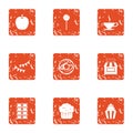 Luscious icons set, grunge style