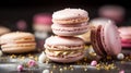Luscious Pink And Gold Macarons: A Sparkling Grandiose Composition