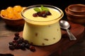 Luscious Pudding custard dessert food. Generate ai