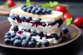 Luscious Sandwich cream blueberry. Generate Ai