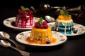 Luscious Set tasty pudding. Generate Ai Royalty Free Stock Photo