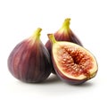 Fresh figs isolated white background AI generated Royalty Free Stock Photo