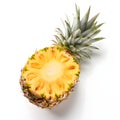Fresh pineapple isolated white background AI generated Royalty Free Stock Photo