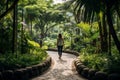 Lush Botanical Garden Walk for Ozone Preservation Royalty Free Stock Photo