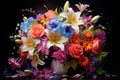 Lush Colorful flower bouquet. Spring floral gift