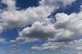 Lush cumulus clouds over Baltic sea in Jurmala, Latvia. Royalty Free Stock Photo