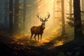 Lush Deer forest closeup. Generate Ai