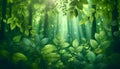 Lush forest green background with gentle leaf patterns and natural textures Royalty Free Stock Photo