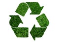 Lush green grass recycling symbol, sustainability concept