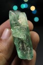 Lush Green hiddenite Var Spodumene Kunzite Crystal Royalty Free Stock Photo