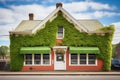 lush green ivy on a gambrelroofed colonial facade