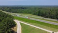 Lush green Loblolly pine tree Pinus taeda in forestry site along highway interstate 10