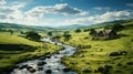 Lush Green Rolling Fields of Kentucky Background