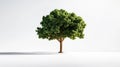 Lush Green Tree with Full Leaf Coverage Isolated on White Background Royalty Free Stock Photo