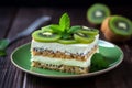 Lush Healthy layered dessert kiwi. Generate AI