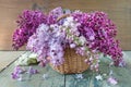 Lush multicolored bouquet of lilac