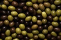 Lush Olive fresh background topview. Generate Ai