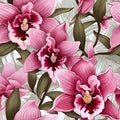 Lush orchid pattern for wrapping paper Royalty Free Stock Photo