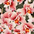Lush orchid pattern for wrapping paper Royalty Free Stock Photo