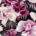 Lush orchid pattern for wrapping paper Royalty Free Stock Photo