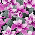 Lush orchid pattern for wrapping paper Royalty Free Stock Photo