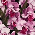Lush orchid pattern for wrapping paper Royalty Free Stock Photo