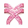 Lush pink ribbon on brilliant white