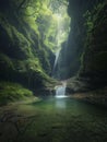 Lush Rainforest Waterfall Oasis Royalty Free Stock Photo
