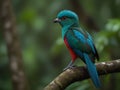 Beautiful bird in nature tropic habitat. Resplendent Quetzal, Pharomachrus mocinno, Savegre in Costa Rica