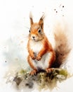 Mischievous Squirrel: A Playful Illustration of a Fluffy Creatur