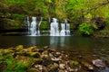 Lush spring waterfall Royalty Free Stock Photo