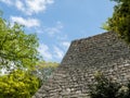 Lush springtime greenery at the walls of Marugame castle Royalty Free Stock Photo