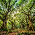 Lush Trees in Rani Forest Royalty Free Stock Photo
