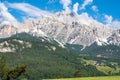 Lush valley with some pretty mountains in the background, Dolomites, Italy Royalty Free Stock Photo